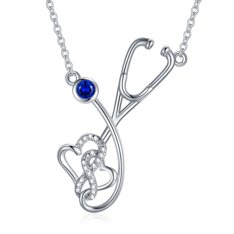 925 Sterling Silver Stethoscope Necklace