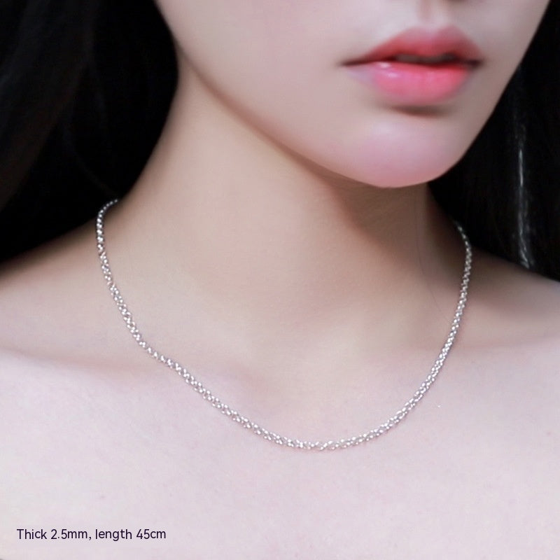 🌸✨ O-shaped Chain Sterling Silver Necklace Pearl Chain ✨🌸