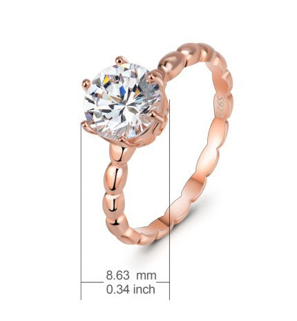 🌹✨ Blush Elegance: 925 Silver & Rose Gold Diamond Ring ✨🌹