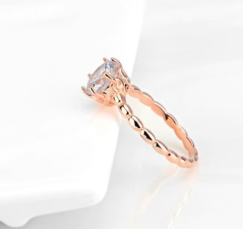 🌹✨ Blush Elegance: 925 Silver & Rose Gold Diamond Ring ✨🌹