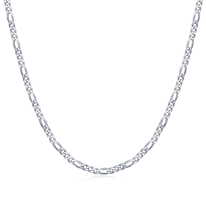 Figaro Link Chain in Sterling Silver Necklace