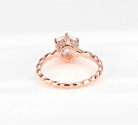 🌹✨ Blush Elegance: 925 Silver & Rose Gold Diamond Ring ✨🌹