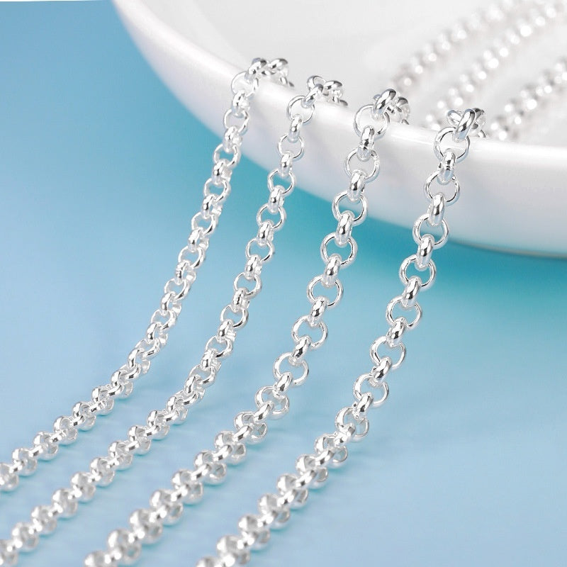 🌸✨ O-shaped Chain Sterling Silver Necklace Pearl Chain ✨🌸