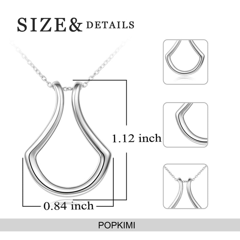 Sterling Silver Ring Holder Pendant Necklace Jewelry for Women