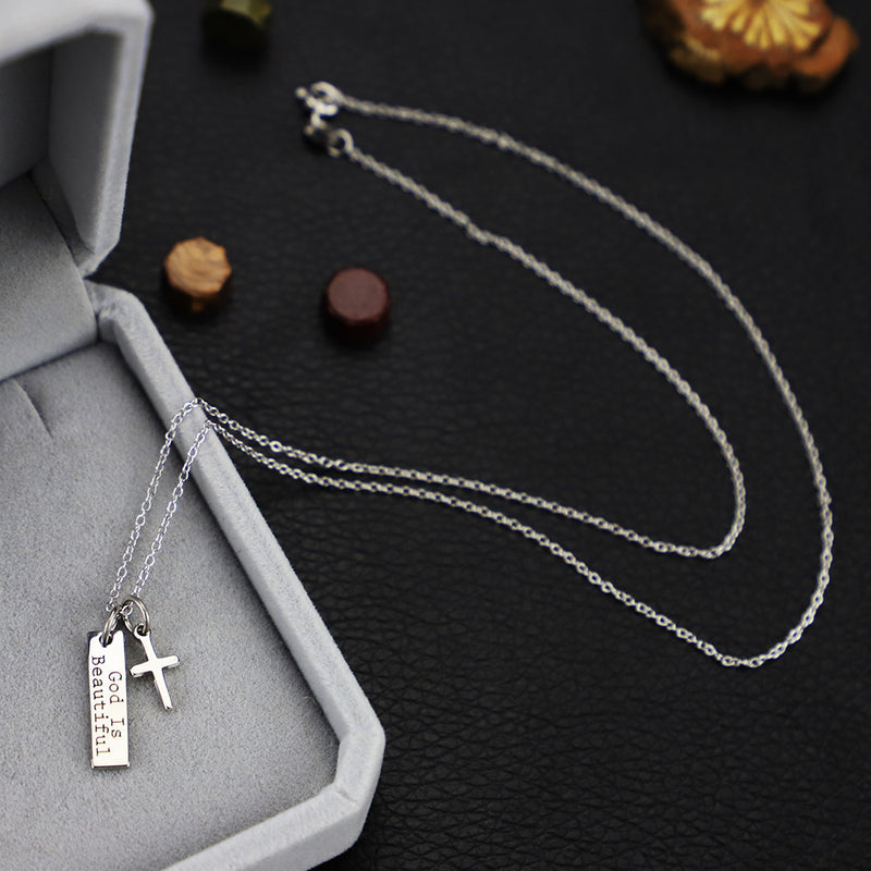 925 Silver Cross Pendant Necklace