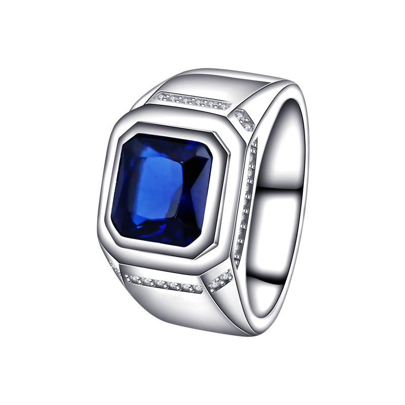 💎 Elegant Blue Gemstone Ring - 925 Sterling Silver 💍