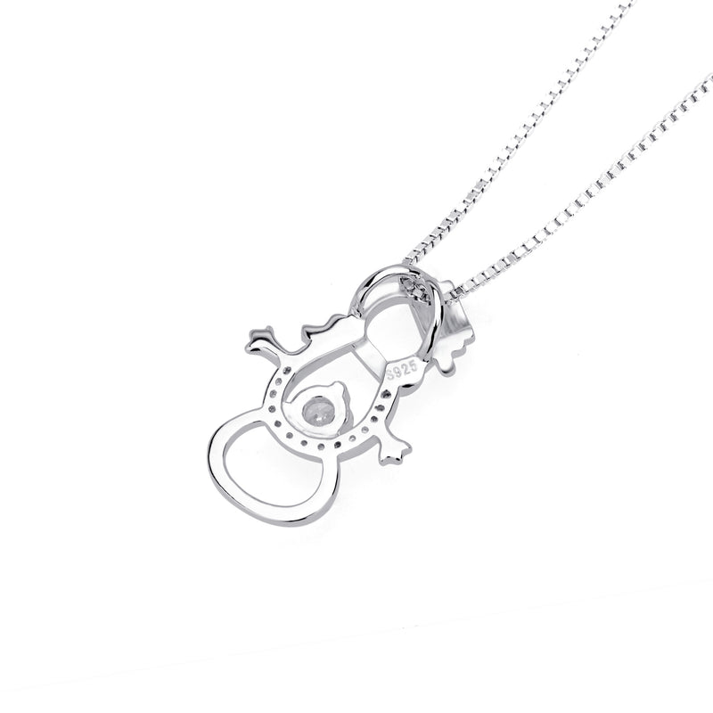 Snowman Pendant 925 Silver Necklace