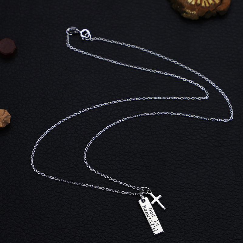 925 Silver Cross Pendant Necklace