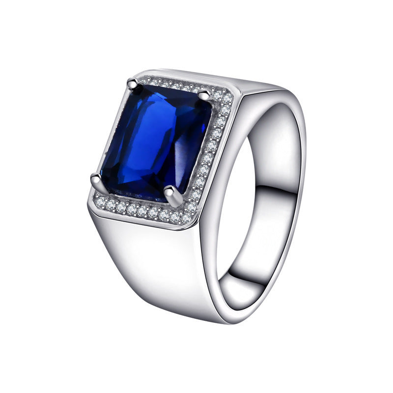 💎 Elegant Blue Gemstone Ring - 925 Sterling Silver 💍