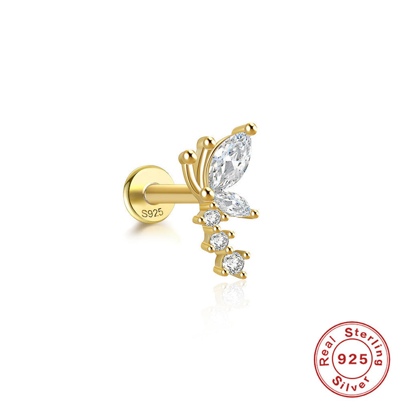 🌟✨ Enchanting Dragonfly Elegance: Sterling Silver & Multi-Diamond Horse Eye Studs ✨🌟