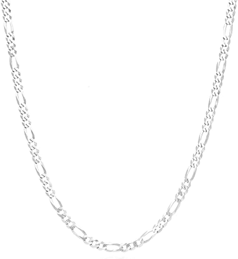 Figaro Link Chain in Sterling Silver Necklace