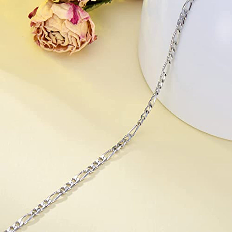 Figaro Link Chain in Sterling Silver Necklace