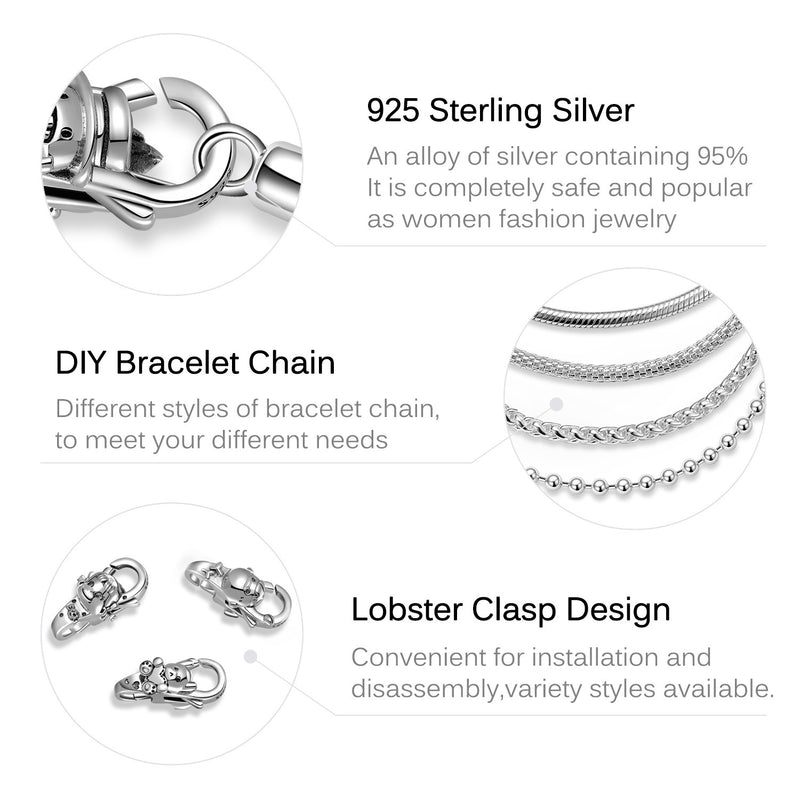 S925 Sterling Silver Basic Keel Chain Without Buckle Hollow Single Chain Bracelet Diy Accessories