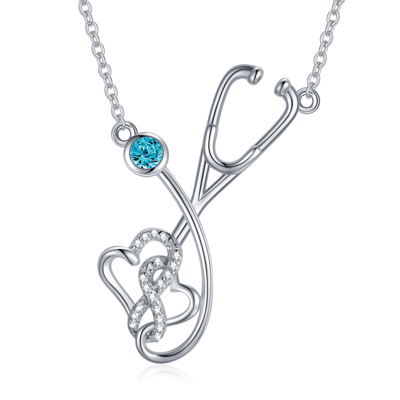 925 Sterling Silver Stethoscope Necklace