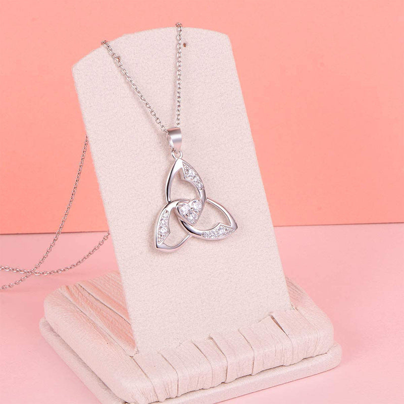 925 Silver Necklace Women's Triangle Silver Accessories Clavicle Chain