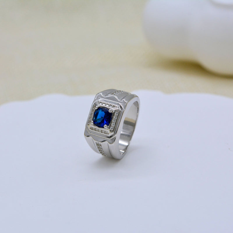 💎 Elegant Blue Gemstone Ring - 925 Sterling Silver 💍