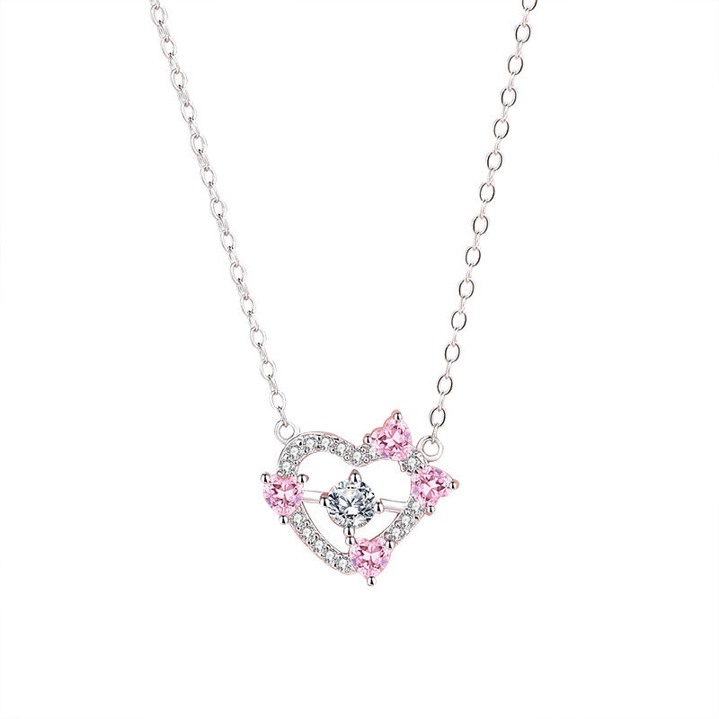 Sterling Silver New Style Hollow Heart Necklace