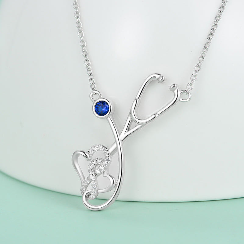 925 Sterling Silver Stethoscope Necklace